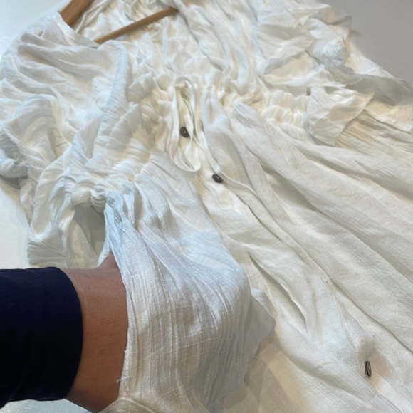 🆕 Cupshe Sawyer Backless Frill A-Shape Coverup, White. Size L - Picture 12 of 14